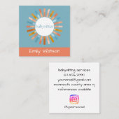 Cirkel Kleding Pins Blauw en Perzik IG Babysitter Vierkante Visitekaartje (Voorkant / Achterkant)