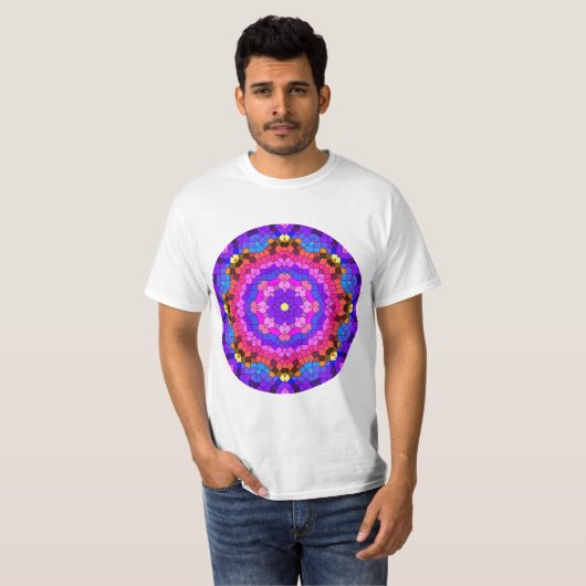 Cirkel Kleurrijk Mozaïek Design T-shirt (Voorkant volledig)