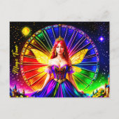 Cirkel Kleurrijke Fairy Time Magische Diadeem Art Briefkaart (Voorkant)