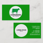 Cirkel - Koe - groen gras Visitekaartje (Voorkant / Achterkant)