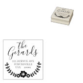 Cirkel krans familie adres aangepaste rubberen ste rubberstempel (Gestempeld)