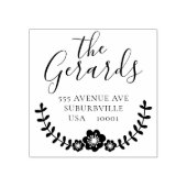 Cirkel krans familie adres aangepaste rubberen ste rubberstempel (Afrduk)