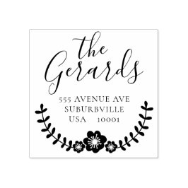 Cirkel krans familie adres aangepaste rubberen ste rubberstempel