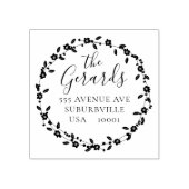 Cirkel krans familie adres aangepaste rubberen ste rubberstempel (Afrduk)