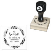 Cirkel krans takken aangepaste rubberen stempel (Gestempeld)