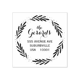 Cirkel krans takken aangepaste rubberen stempel