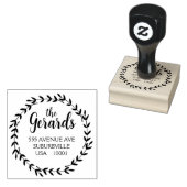 Cirkel Krans Takken Douane Rubber Stempel (Gestempeld)