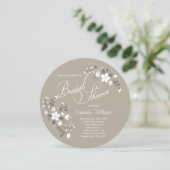 Cirkel landwitte flora Vrijgezellenfeest uitnodigi Kaart (Staand voorkant)