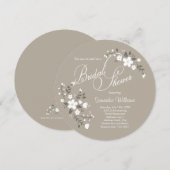 Cirkel landwitte flora Vrijgezellenfeest uitnodigi Kaart (Voorkant / Achterkant)