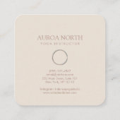 Cirkel levenssymbool Yoga Aangepaste naam Vierkante Visitekaartje (Achterkant)