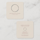 Cirkel levenssymbool Yoga Aangepaste naam Vierkante Visitekaartje (Voorkant / Achterkant)