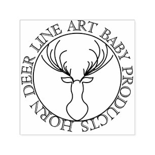 Cirkel Lijst Cute Horn Deer Zelfinktende Stempel