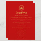 Cirkel lijst dubbel geluk chinese bruiloft menu (Voorkant / Achterkant)