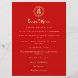 Cirkel lijst dubbel geluk chinese bruiloft menu