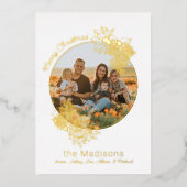 Cirkel Lijst kerstmis foto's ventilator Folie Feestdagenkaart (Voorkant)