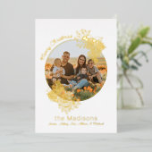 Cirkel Lijst kerstmis foto's ventilator Folie Feestdagenkaart (Staand Voorkant)