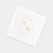 Cirkel Lijst Monogram Folie bruiloft Folie Servetten (Links)