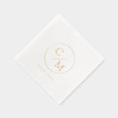 Cirkel Lijst Monogram Folie bruiloft Folie Servetten (Rechts)