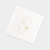 Cirkel Lijst Monogram Folie bruiloft Servetten (Links)