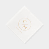 Cirkel Lijst Monogram Folie bruiloft Servetten (Rechts)