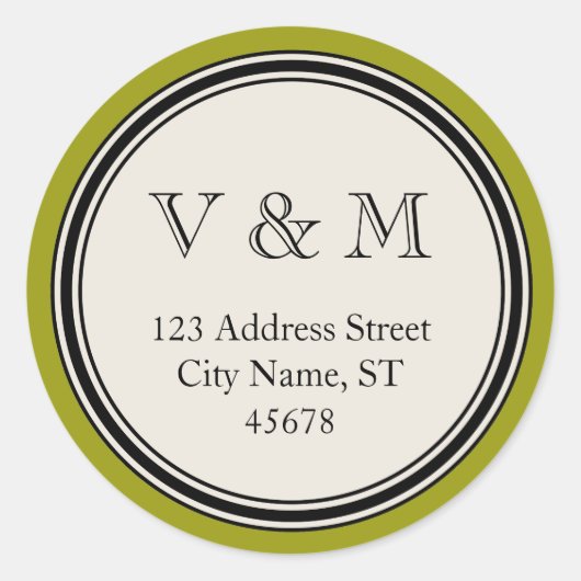  cirkel Lijst retour adres afdichting Sjabloon Ronde Sticker (Voorkant)