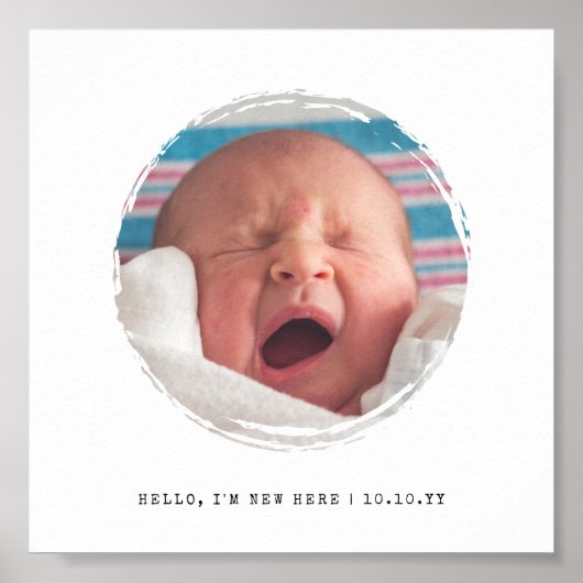 Cirkel Lijst Verf Splotch Foto Nieuwe baby Poster (Voorkant)