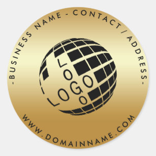 Cirkel Logo en tekst gouden textuur Ronde Sticker