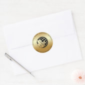 Cirkel Logo en tekst gouden textuur Ronde Sticker (Envelop)