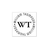 Cirkel Logo Monogram (naam & initialen) Rubberstempel (Afrduk)