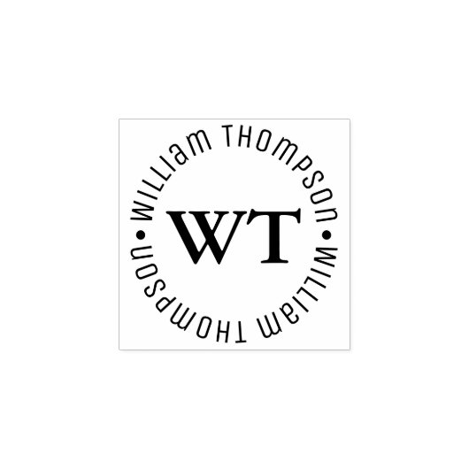 Cirkel Logo Monogram (naam & initialen) Rubberstempel (Afrduk)