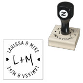 Cirkel logo monogram (namen & initialen) rubberstempel (Gestempeld)