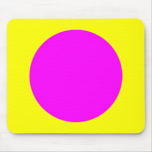 Cirkel - magenta op geel muismat