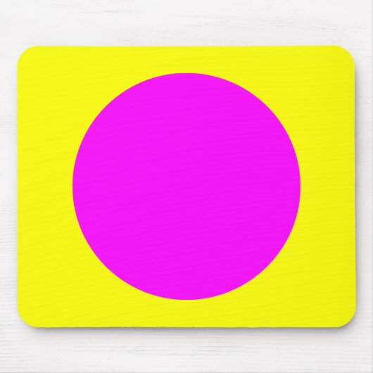 Cirkel - magenta op geel muismat (Voorkant)