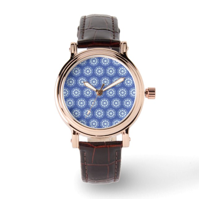 Cirkel Mandala Patroon  Horloge (Voorkant)