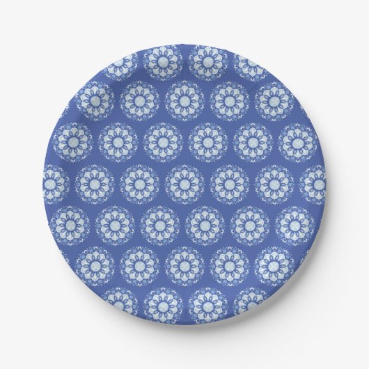 Cirkel Mandala Patroon Papieren Bordje (Voorkant)