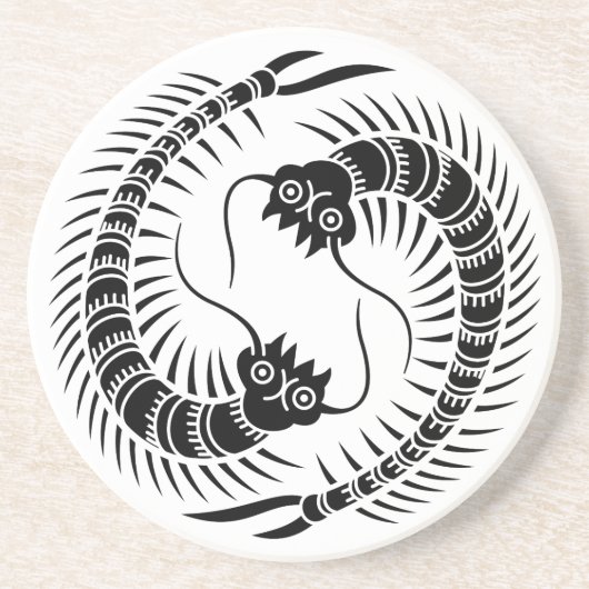 Cirkel met centipedes zandsteen onderzetter (Voorkant)