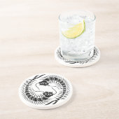 Cirkel met centipedes zandsteen onderzetter (Zijkant)