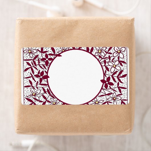 Cirkel met daisy-grens etiket (Insitu)