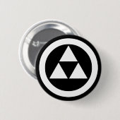Cirkel met drie schubben ronde button 5,7 cm (Voorkant /achterkant)