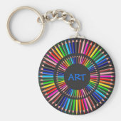Cirkel met gekleurde pennen, kunstleraar, artiest sleutelhanger (Voorkant)