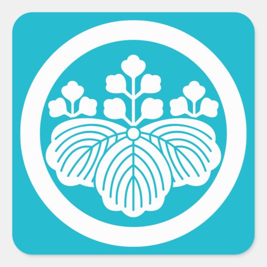 Cirkel met Go-San-Kiri Vierkante Sticker (Voorkant)