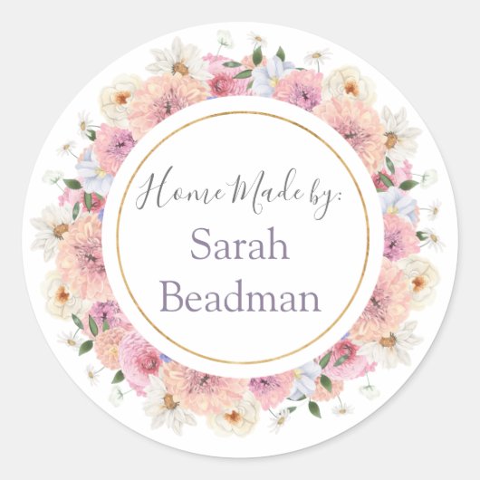 Cirkel met handmatige thuisnaam Etiket op maat (Voorkant)