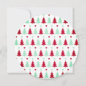 Cirkel met kerstfeest rond groen en rood boompatro kaart (Achterkant)