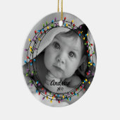 Cirkel met kerstversiering met lichtfoto's keramisch ornament (Rechts)