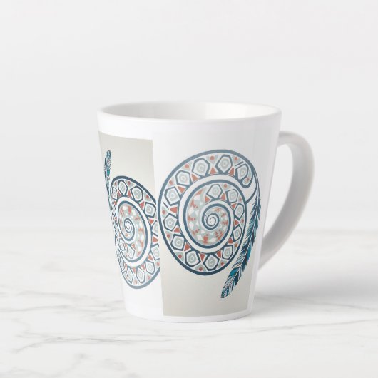 cirkel met veer latte mok (Rechterhoek)