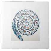 cirkel met veer tegeltje (Voorkant)