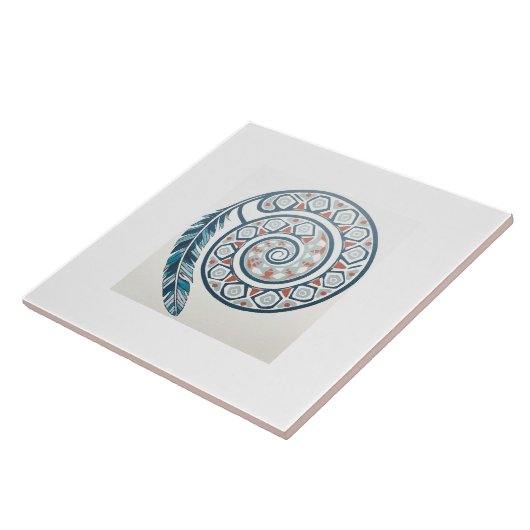 cirkel met veer tegeltje (Zijkant)