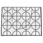 Cirkel met zwarte en witte streep groot cadeauzakje (Voorkant)