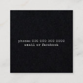 Cirkel monogram op zwart vierkante visitekaartje (Achterkant)