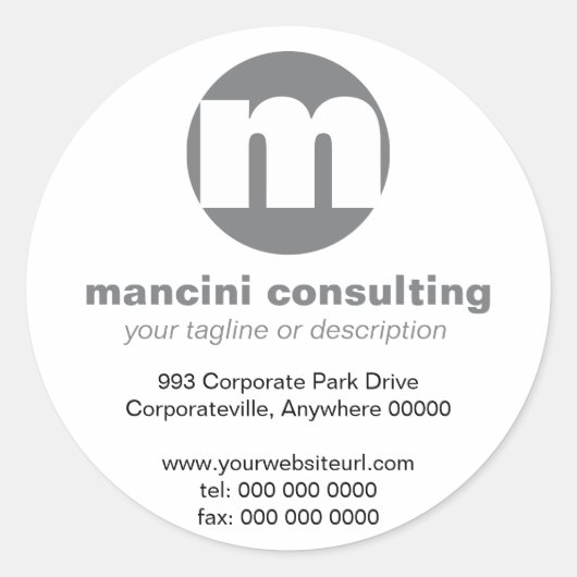 Cirkel Monogram Promotie Sticker (Voorkant)